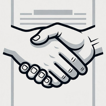 Das Bild zeigt - in schematischer Darstellung - zwei ineinander greifende Hände.